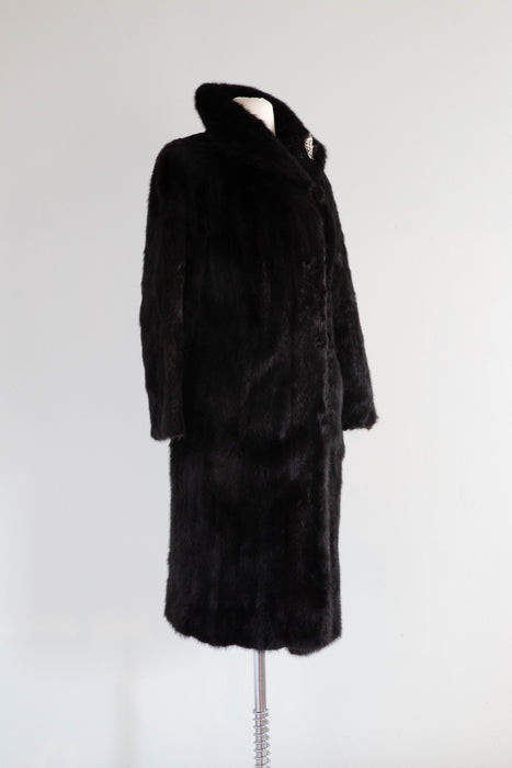 Vintage *Vision Perle Noire*  Black Pearl Mink Fur Coat / SM