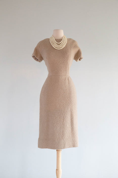 Elegant 1950's Wool Boucle Dress & Matching Jacket by Larry Aldrich / Medium