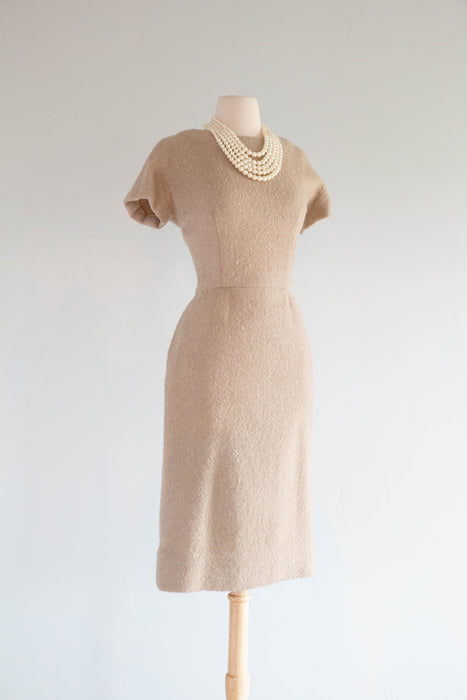 Elegant 1950's Wool Boucle Dress & Matching Jacket by Larry Aldrich / Medium