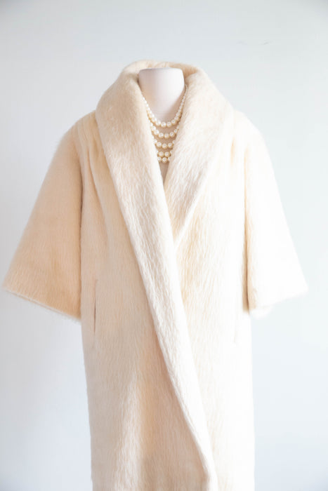 Dreamy Early 1960's Pastel Candy 🍭 Striped Ivory Lilli Ann Cocoon Coat / Petite SM