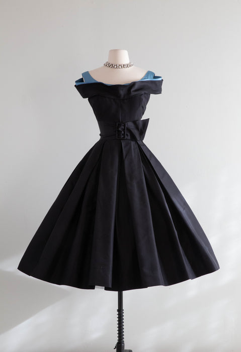Iconic 1950's Nettie Rosenstein Silk Taffeta Cocktail Dress With Cerul Xtabay Vintage Iconic 1950's Nettie Rosenstein Silk Taffeta Cocktail Dress With Cerul Xtabay Vintage