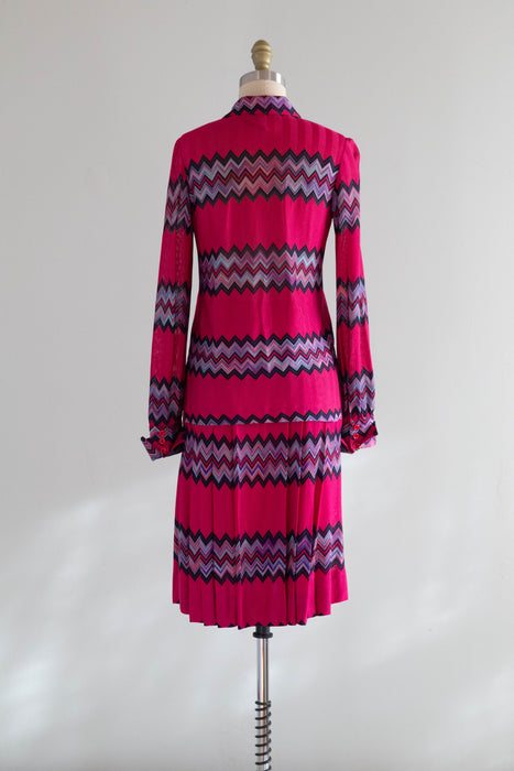 Gorgeous 1970's Missoni Maglia Candy Striped Knitwear Two Piece Set / XS