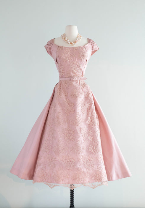 Stunning 1950's Sugar Plum Silk Taffeta Party Dress By Modern Couture / Medium