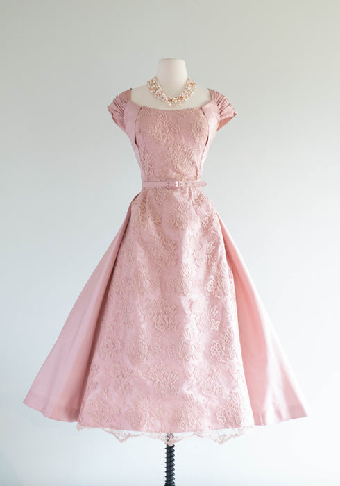 Stunning 1950's Sugar Plum Silk Taffeta Party Dress By Modern Couture / Medium