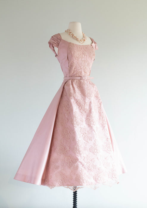 Stunning 1950's Sugar Plum Silk Taffeta Party Dress By Modern Couture / Medium