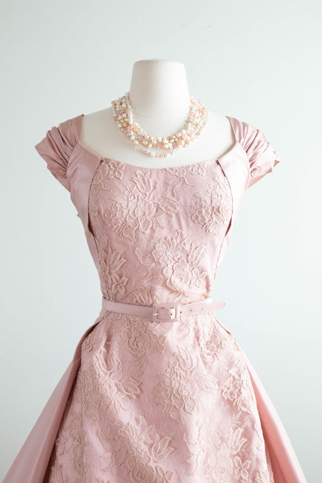 Stunning 1950's Sugar Plum Silk Taffeta Party Dress By Modern Couture / Medium