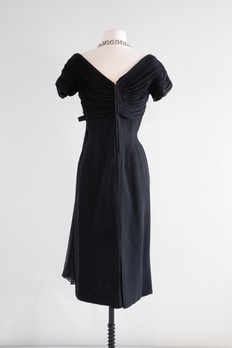 Stunning 1950's Little Black Dress By Herbert Sondheim / Medium