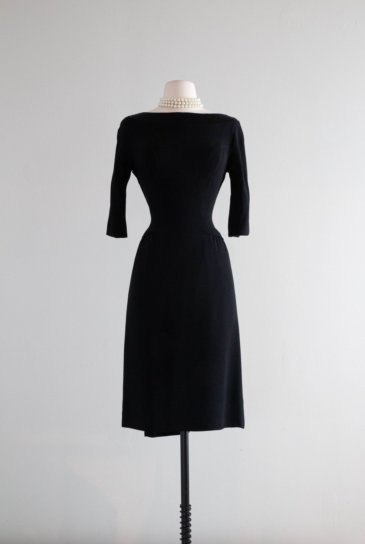 Gorgeous 1950's Little Black Dress By Don Loper With Dramatic Back / S – Xtabay Vintage