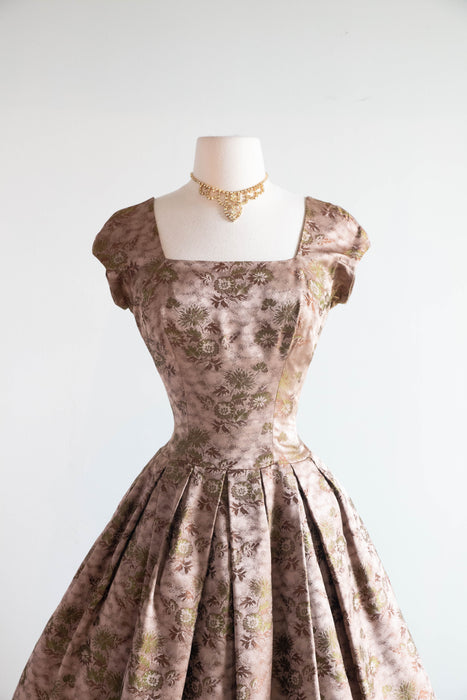 Divine 1950's Original By Rudolf Silk Brocade Cocktail Dress and Matching Jacket / S