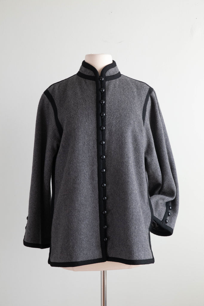 Iconic 1970's Yves Saint Laurent Russian Collection Felted Wool