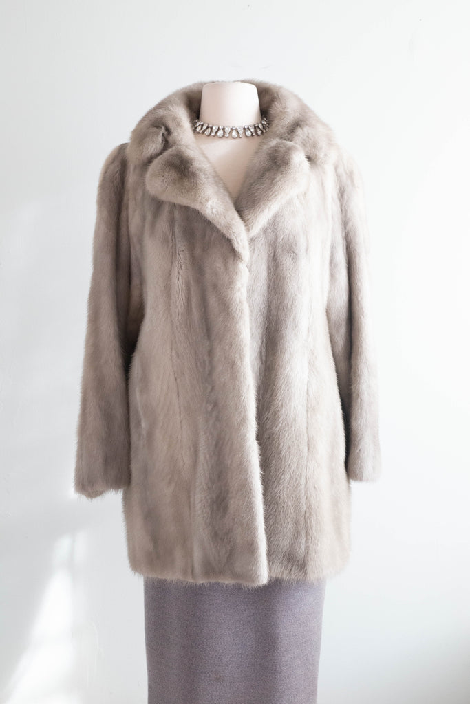 Stunning 1960's Pale Silver Mink Fur Coat From Kaufman Bros