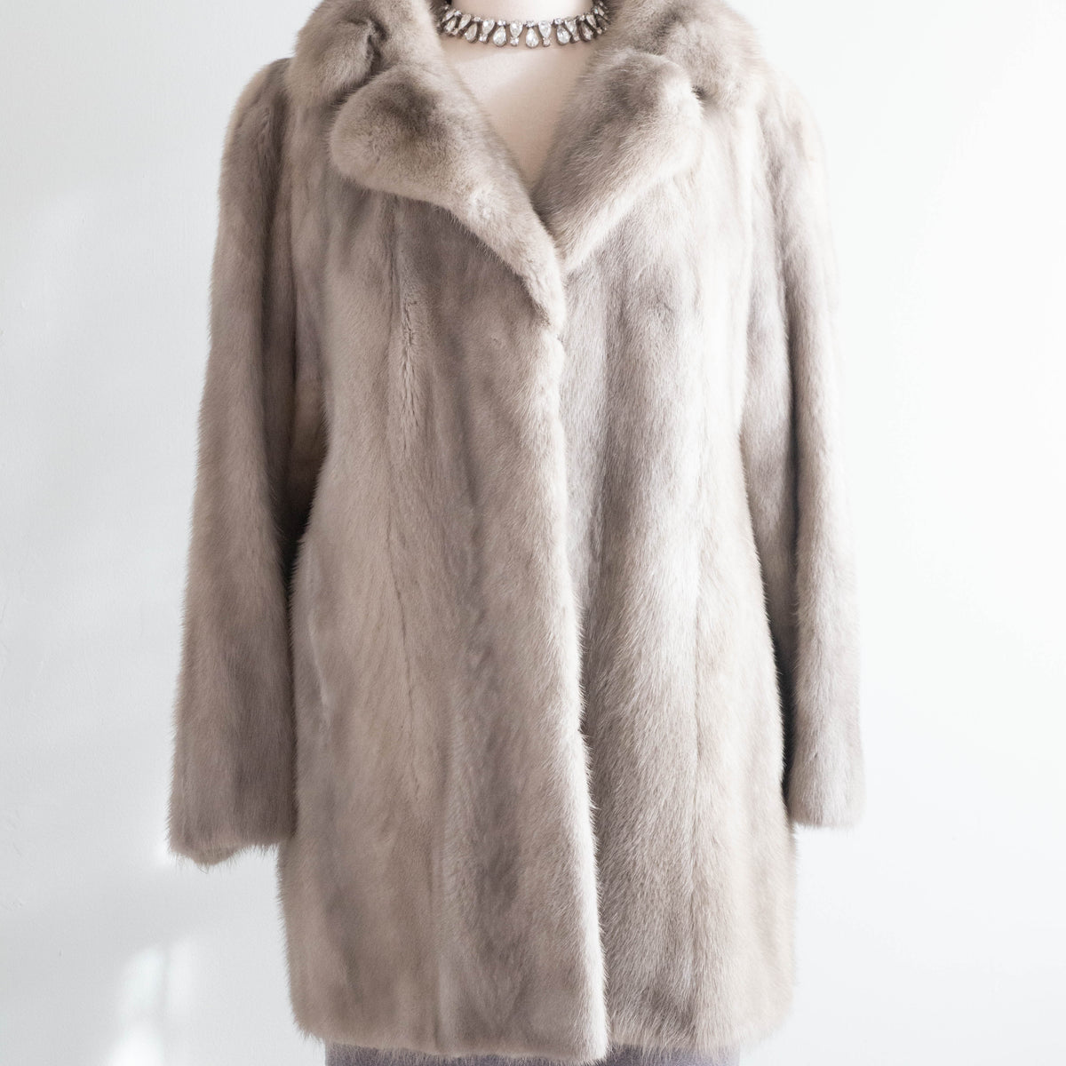 Stunning 1960's Pale Silver Mink Fur Coat From Kaufman Bros