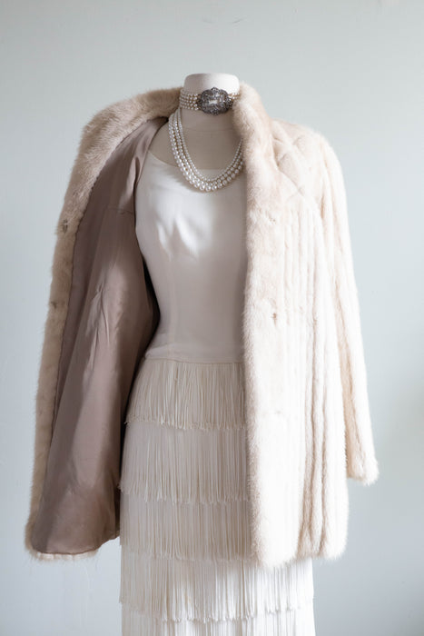 Luxurious 1970's Pearl Blond Mink Jacket / Medium