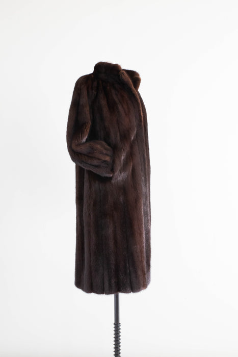 Iconic Vintage Chocolate Mink Fur Coat From Nicholas Ungar / Medium
