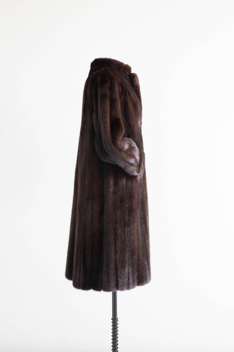 Iconic Vintage Chocolate Mink Fur Coat From Nicholas Ungar / Medium