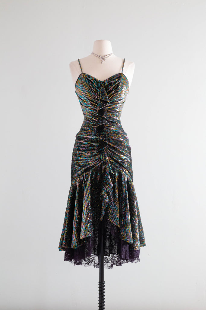 Sensational Vintage 80's Iridescent Party Dress By New Leaf