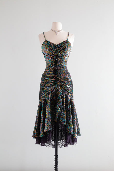 vintage 80s party dress 80s Party Girl Vintage Retro Eighties Costume Women Dress V-Neck Short Sleeve Flowy Swing Party Midi Dress