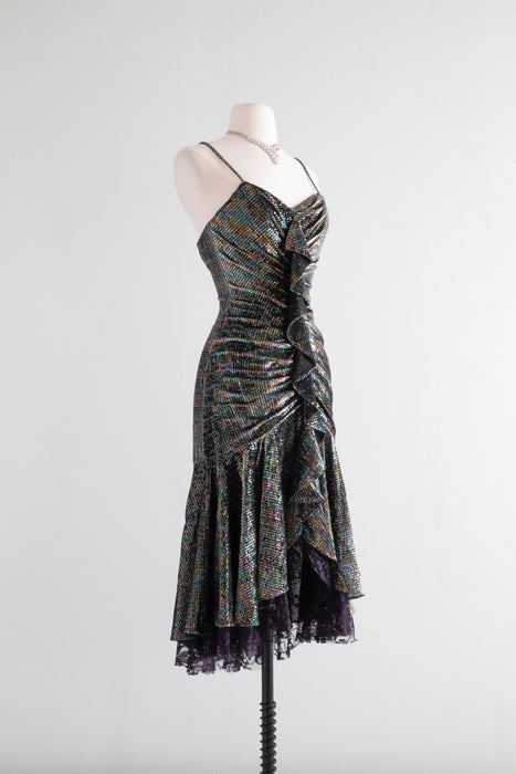 Sensational Vintage 80's Iridescent Party Dress By New Leaf / XS Xtabay Vintage Sensational Vintage 80's Iridescent Party Dress By New Leaf / XS Xtabay Vintage