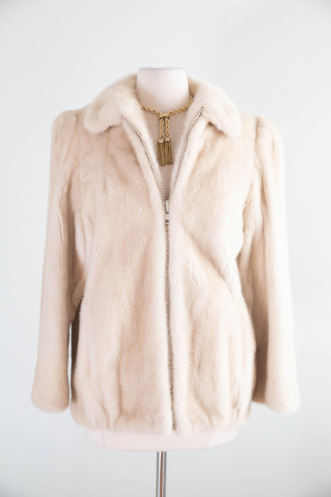 Luxurious 1970's Ivory Pearl Mink Jacket / SM