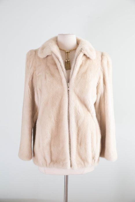 Luxurious 1970's Ivory Pearl Mink Jacket / SM