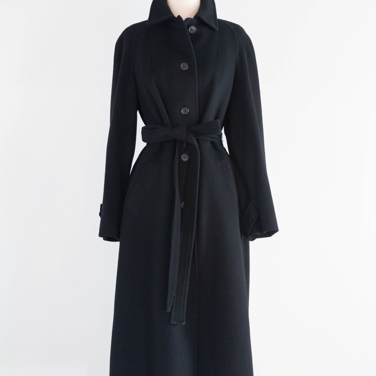Sublime Vintage 100% Cashmere Long Line Coat, Made in England / M