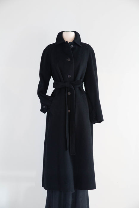 Sublime Vintage 100% Cashmere Long Line Coat, Made in England / M