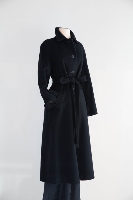 Sublime Vintage 100% Cashmere Long Line Coat, Made in England / M