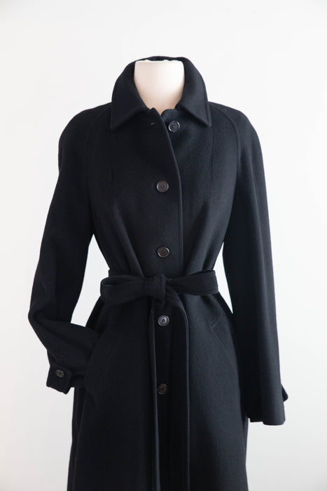 Sublime Vintage 100% Cashmere Long Line Coat, Made in England / M