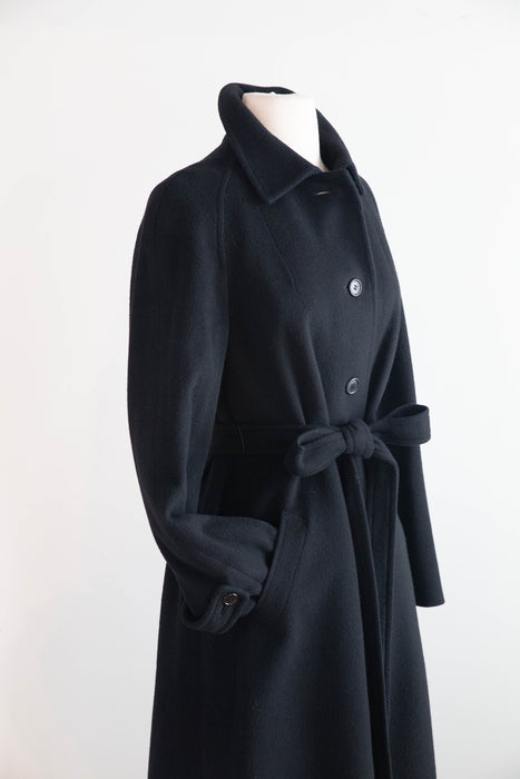 Sublime Vintage 100% Cashmere Long Line Coat, Made in England / M