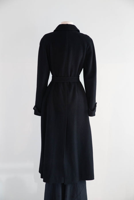 Sublime Vintage 100% Cashmere Long Line Coat, Made in England / M