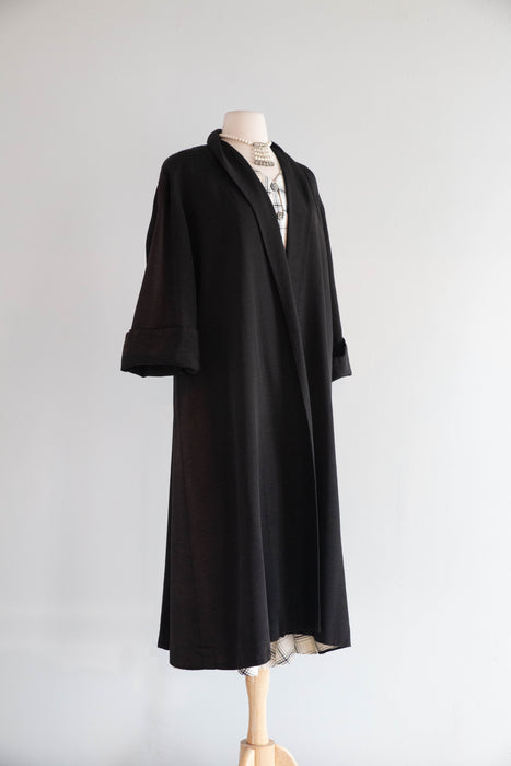 Fabulous Early 1950's Silk Dress With Matching Swing Coat / S