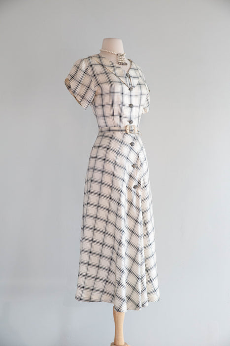 Fabulous Early 1950's Silk Dress With Matching Swing Coat / S