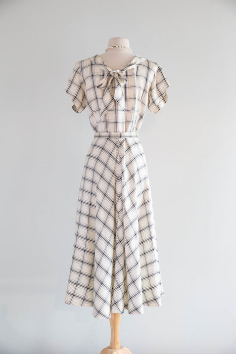 Fabulous Early 1950's Silk Dress With Matching Swing Coat / S