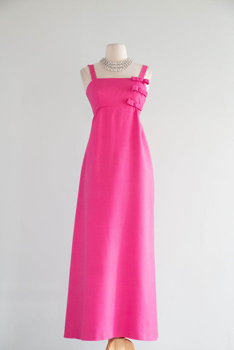 Glamorous 1960's Jackie Kennedy Inspired Two Piece Gown and Matching Coat / S