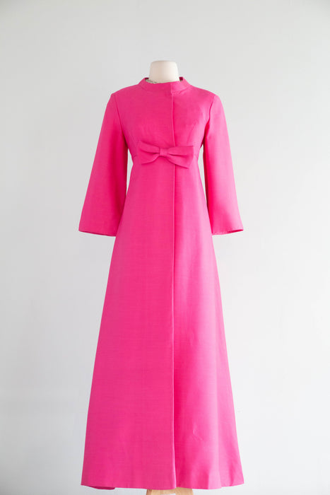 Glamorous 1960's Jackie Kennedy Inspired Two Piece Gown and Matching Coat / S