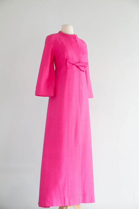 Glamorous 1960's Jackie Kennedy Inspired Two Piece Gown and Matching Coat / S