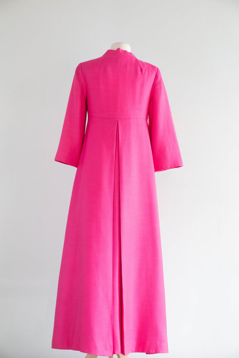 Glamorous 1960's Jackie Kennedy Inspired Two Piece Gown and Matching Coat / S