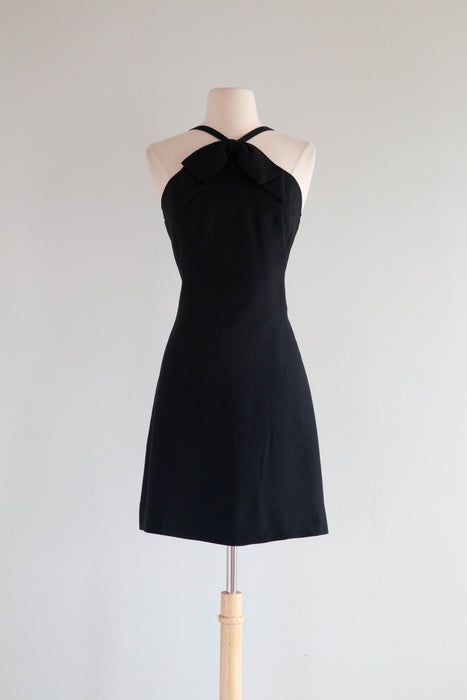 Adorable 1960's Little Black Cocktail Dress / SM