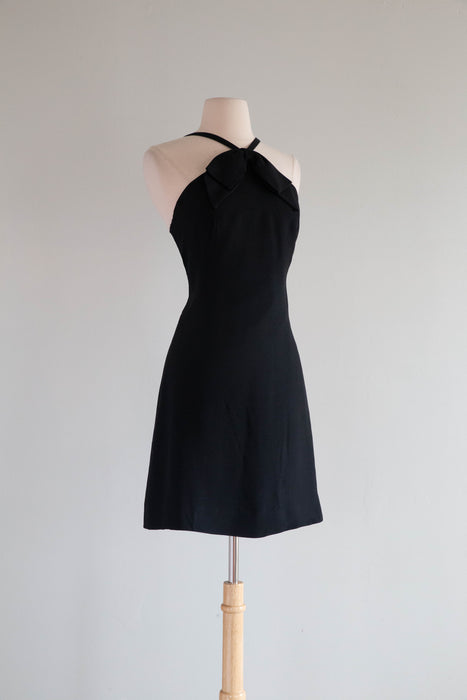 Adorable 1960's Little Black Cocktail Dress / SM