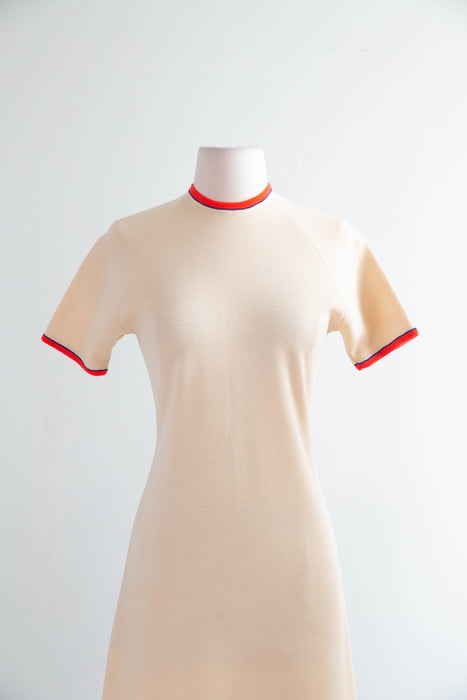 Adorable 1960's Cadillac Wool Dress And Matching Coat, Made in Italy / SM