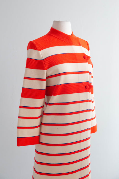 Adorable 1960's Cadillac Wool Dress And Matching Coat, Made in Italy / SM