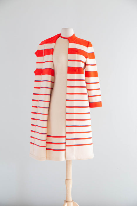 Adorable 1960's Cadillac Wool Dress And Matching Coat, Made in Italy / SM