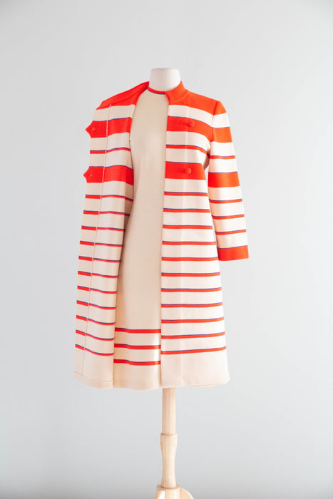 Adorable 1960's Cadillac Wool Dress And Matching Coat, Made in Italy / SM