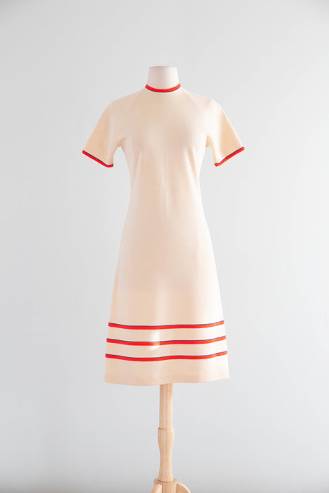 Adorable 1960's Cadillac Wool Dress And Matching Coat, Made in Italy / SM
