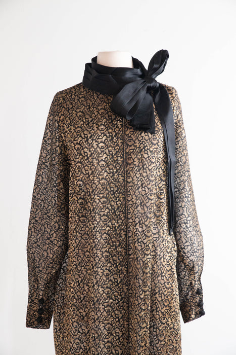 Exquisite Museum Worthy 1920's Bonwit Teller & Co. Gold Lamé Evening Coat / SM