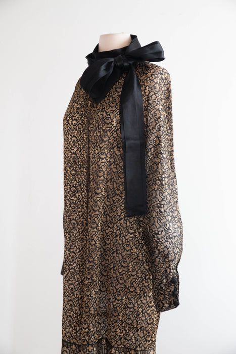 Exquisite Museum Worthy 1920's Bonwit Teller & Co. Gold Lamé Evening Coat / SM