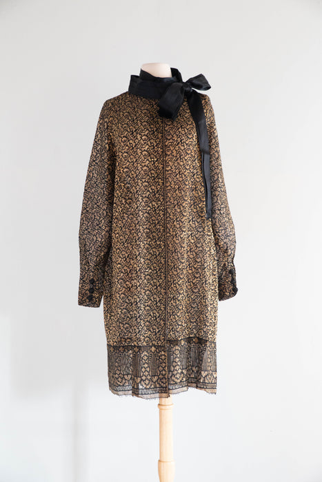 Exquisite Museum Worthy 1920's Bonwit Teller & Co. Gold Lamé Evening Coat / SM