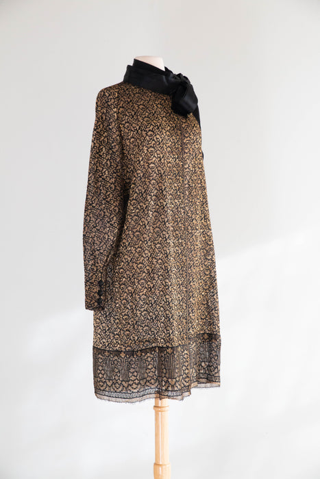 Exquisite Museum Worthy 1920's Bonwit Teller & Co. Gold Lamé Evening Coat / SM