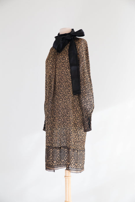 Exquisite Museum Worthy 1920's Bonwit Teller & Co. Gold Lamé Evening Coat / SM