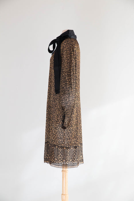 Exquisite Museum Worthy 1920's Bonwit Teller & Co. Gold Lamé Evening Coat / SM